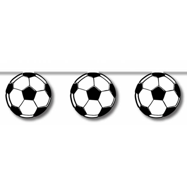 2x stuks voetbal feest thema slinger 5 meter - Feestslingers