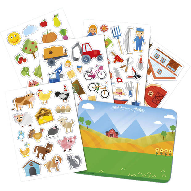 Kinder autoraam stickers combinatie set boerderij en sprookjes thema - Raamstickers
