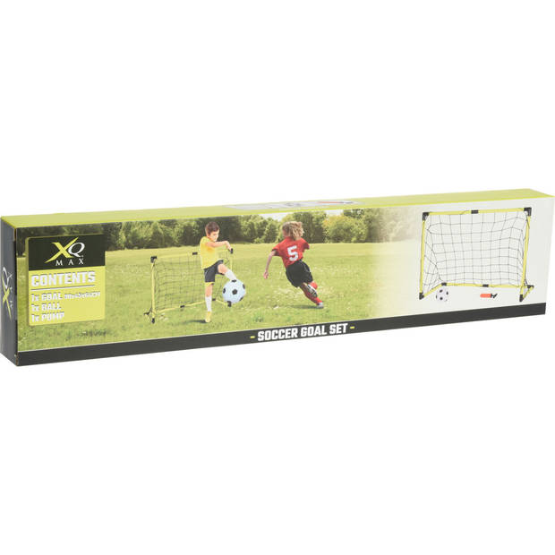 XQmax voetbalgoal/voetbaldoel met bal en pomp - 90 x 60 cm - Voetbaldoel