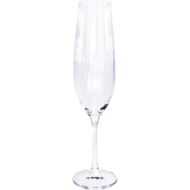 4x Champagne glazen/flutes 26 cl/260 ml van kristalglas - Champagneglazen