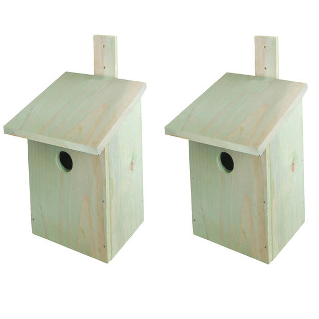2x Stuks doe-het-zelf houten vogelhuisjes/nestkasten 23 cm - Vogelhuisjes