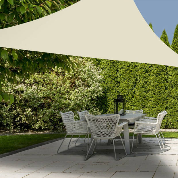 Pro Garden Schaduwdoek/zonnescherm - polyester - gebroken wit - 3 x 3 x 3 meter - Schaduwdoeken