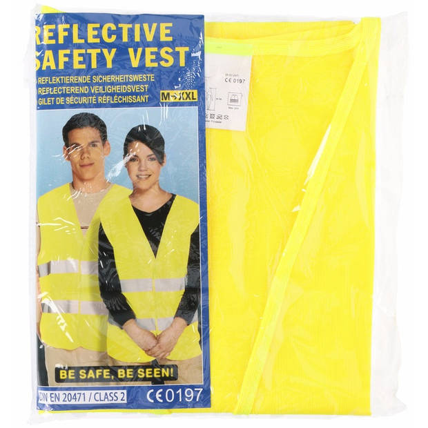6x Neon geel veiligheidsvest voor volwassenen - Veiligheidshesje