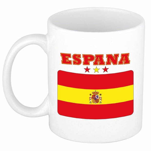 2x stuks vlag Spanje beker 300 ml - feest mokken