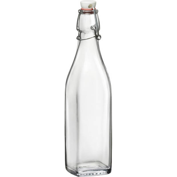 2x Limonadeflessen/waterflessen transparant 250 ml vierkant - Weckpotten