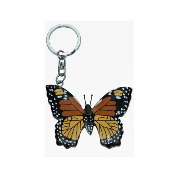 2x stuks houten vlinder sleutelhanger 6 cm - Sleutelhangers