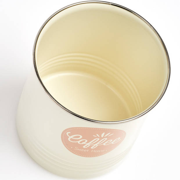 Wit/roze koffie vershoudblik 11 x 16 cm 2 liter - Voorraadblikken