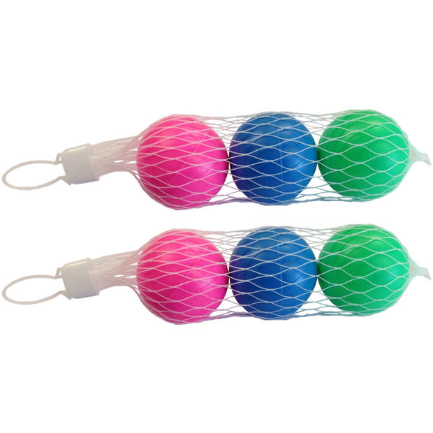Set van 6x stuks gekleurde beachball ballen 5 cm - Beachballsets
