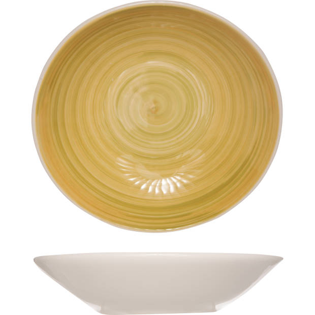 4x stuks ronde diepe borden/soepborden Turbolino geel 21 cm - Diepe borden
