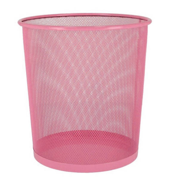 Kantoor prullenbak/papiermand 12 liter roze - Prullenmanden