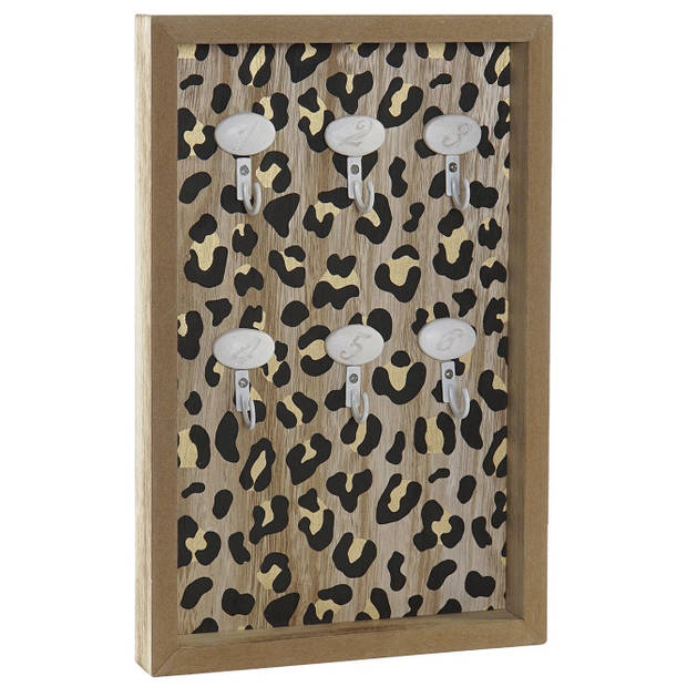 Houten sleutelkast luipaard print 20 x 30 cm - Sleutelkastjes