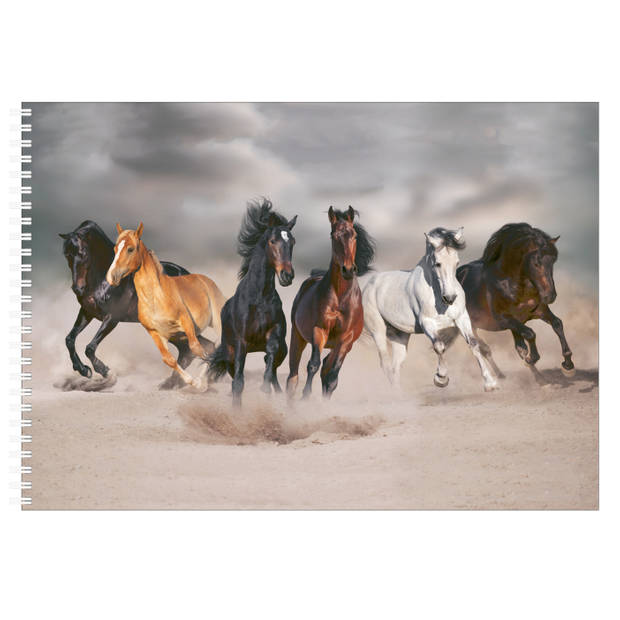 Schetsboek Paarden liefhebbers A4 50 paginas met 50 viltstiften - Schetsboeken