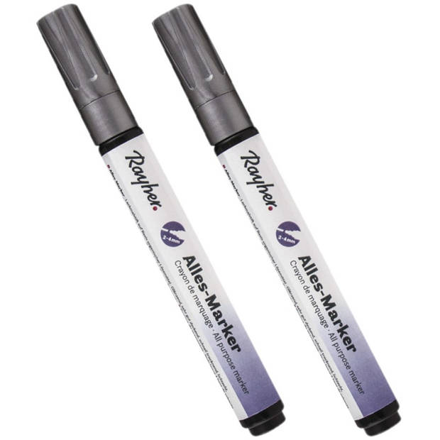 2x stuks zilveren marker stift met een dikke punt - Hobbystiften