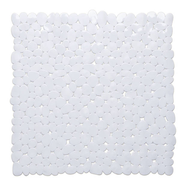 Wicotex Douchemat - vierkant - wit - steentjes - 53 cm - Badmatjes
