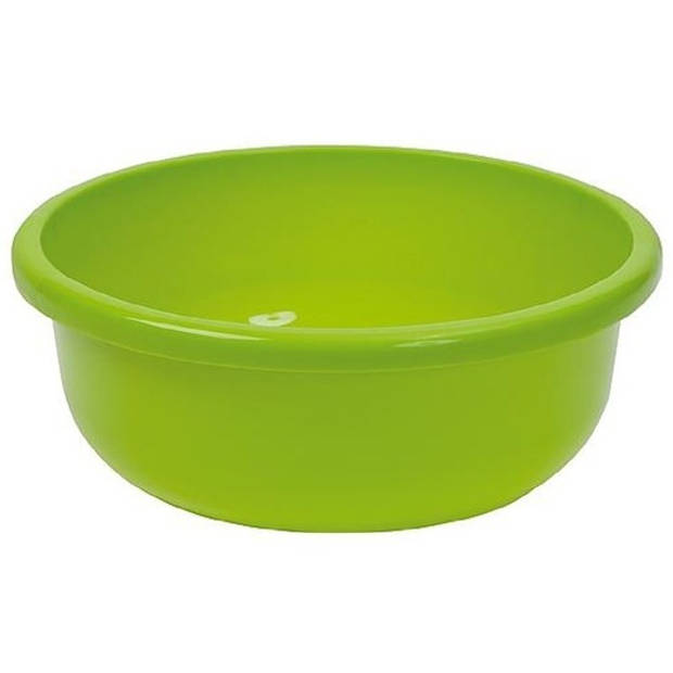 Set van 2 ronde afwasteiltjes 9 liter in de kleuren groen en grijs 36 x 13 cm - Afwasbak