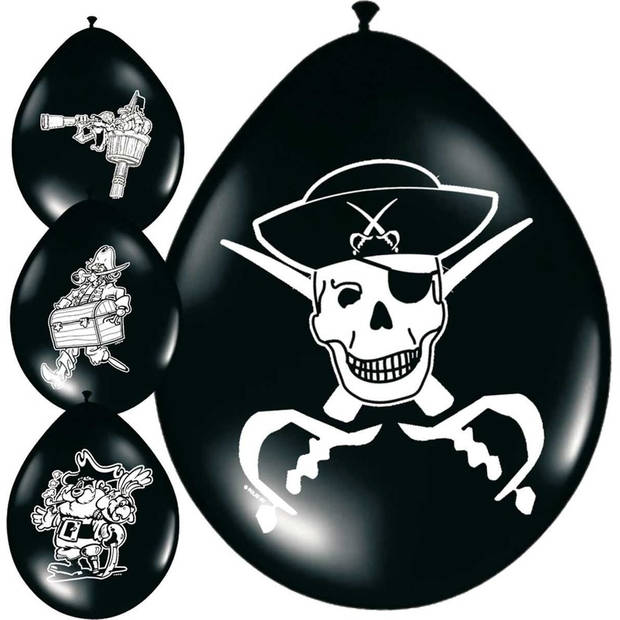 40x stuks Piraten ballonnen versiering - Ballonnen