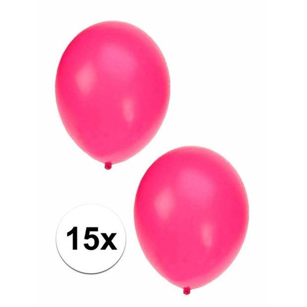 30x stuks Neon roze party ballonnen 27 cm - Ballonnen