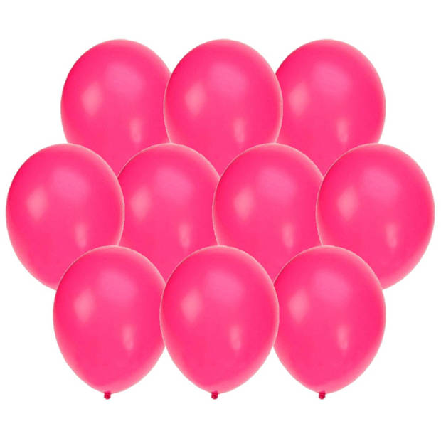 30x stuks Neon roze party ballonnen 27 cm - Ballonnen