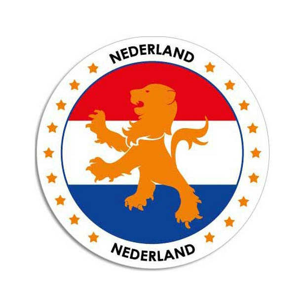 5x stuks ronde Nederland raamstickers - Feeststickers
