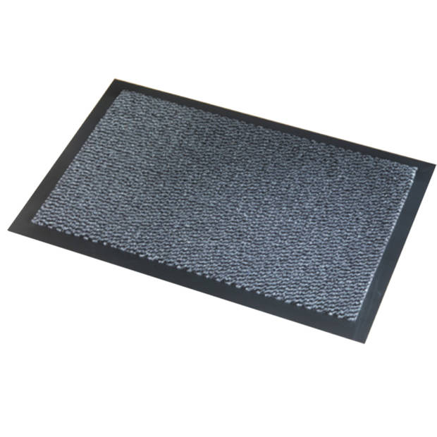 2x stuks deurmatten/schoonloopmatten Faro zwart grijs 40 x 60 cm - Deurmatten
