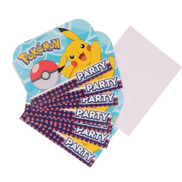Pokemon verjaardags uitnodigingen 8x stuks - Uitnodigingen