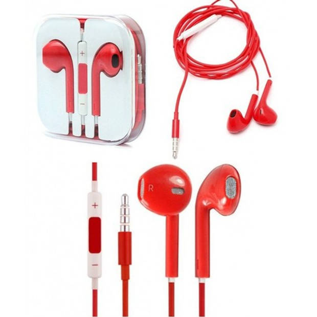 Headset voor Apple iPhone Oordopjes 3.5mm Audiojack Oortjes Rood