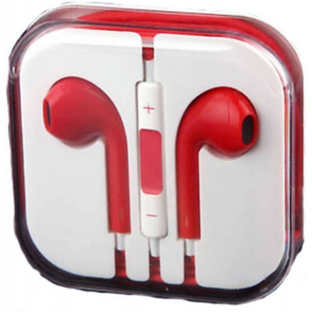 Headset voor Apple iPhone Oordopjes 3.5mm Audiojack Oortjes Rood