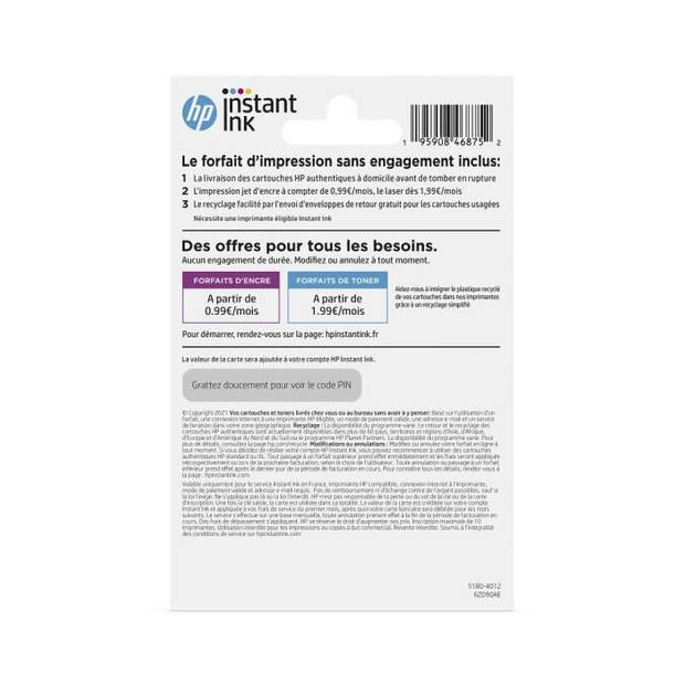 HP Instant Ink Prepaid Card - Afdrukplan voor niet-bindende cartridges en toners