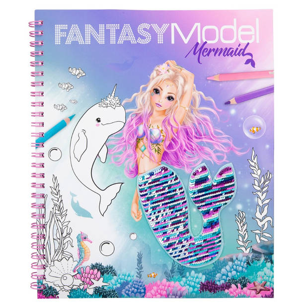 Fantasy Model Kleurboek met Pailletten MERMAID