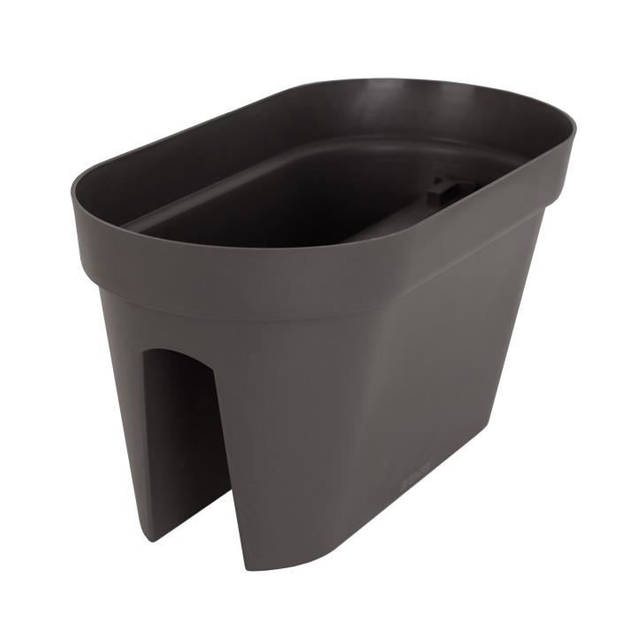 ARTEVASI Jardiniere voor balkon Capri - 30 x 60 x H 30 cm - 26,8 L - Antracietgrijs