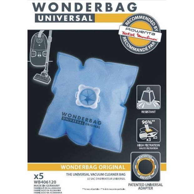 ROWENTA Originele Wonderbags Microfiber-vacuümzakenset - WB406120 - Blauw