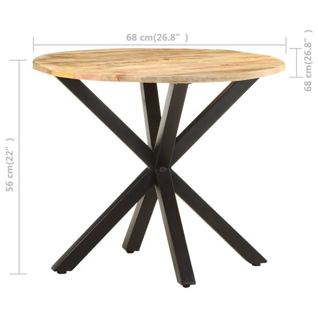 vidaXL Bijzettafel 68x68x56 cm massief mangohout