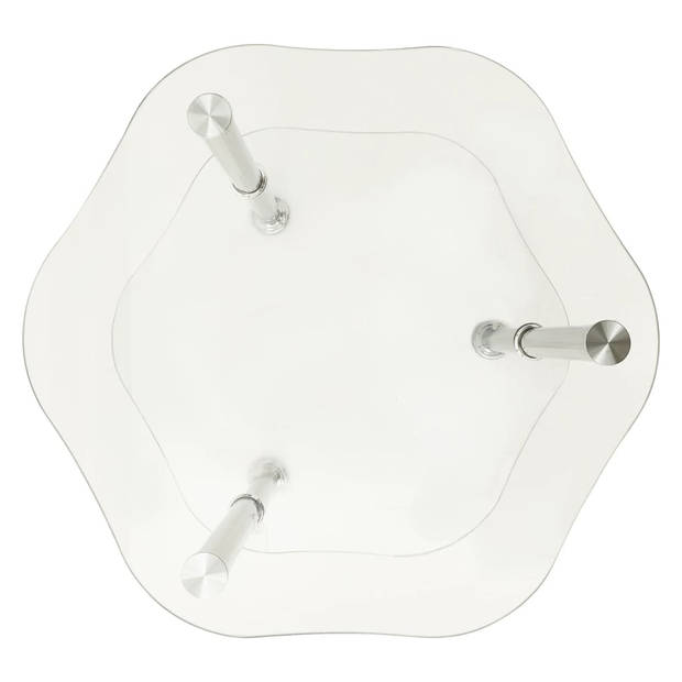 vidaXL Bijzettafel 2-laags 38x38x50 cm gehard glas transparant