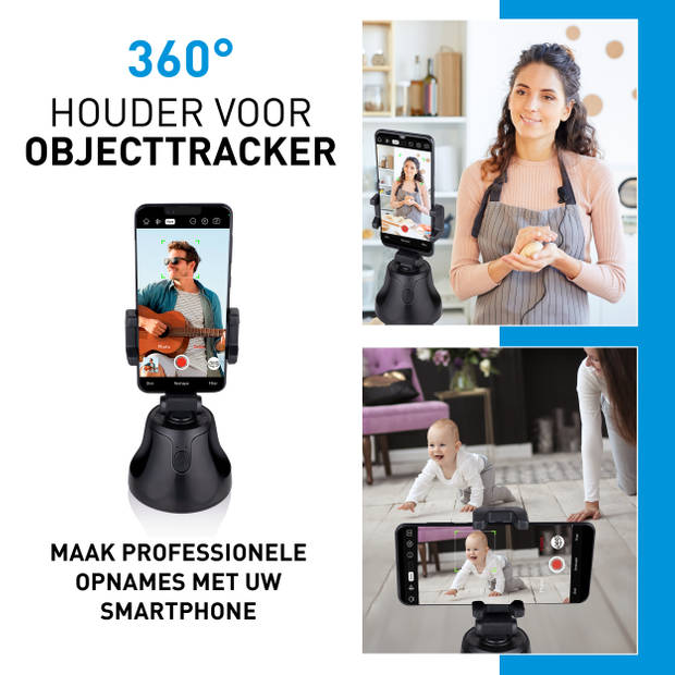 Grundig Object Tracker Holder - voor Smartphone - 360° Rotatie - Social Media en Vlogs - Professionele Opnames
