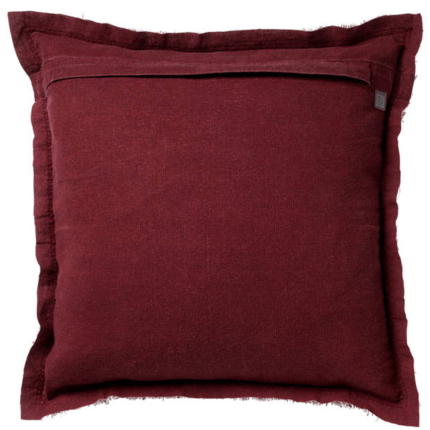 Dutch Decor - BURTO - Sierkussen 45x45 cm - gewassen katoen - Merlot - rood