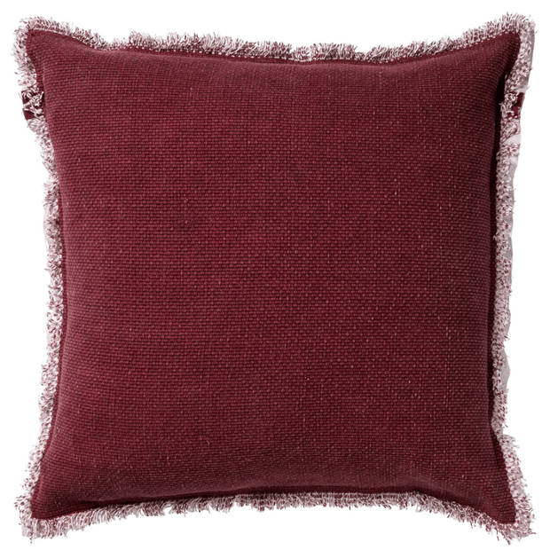 Dutch Decor - BURTO - Kussenhoes 45x45 cm - gewassen katoen - Merlot - rood