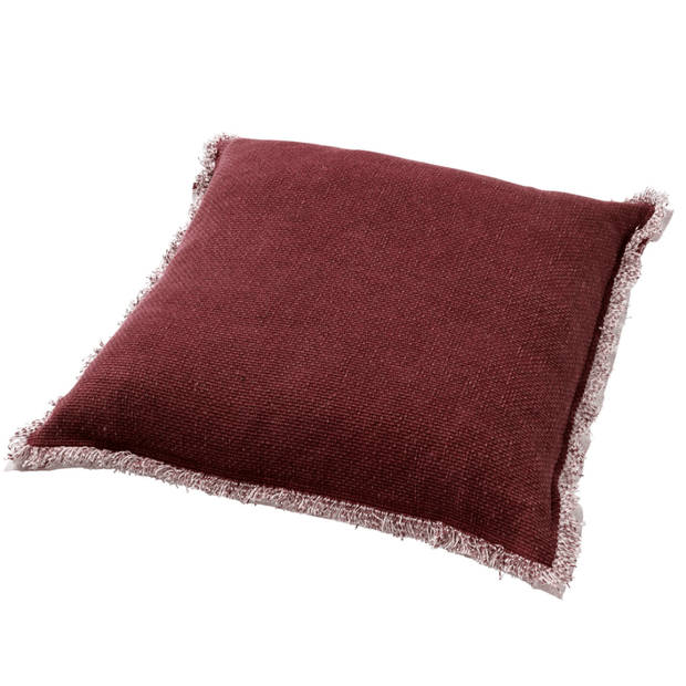 Dutch Decor - BURTO - Sierkussen 45x45 cm - gewassen katoen - Merlot - rood