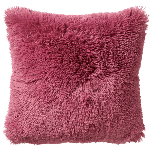 Dutch Decor - FLUFFY - Kussenhoes 60x60 cm - superzacht - XL kussensloop - Heather Rose - roze