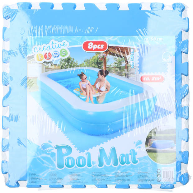 Creative Kids Zwembadtegels - Foam - 50x50 - 8 Stuks - 2m2 - Blauw