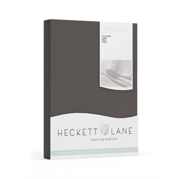 Heckett & Lane Elementi Laken Katoen Satijn - classic anthracite 160x290cm