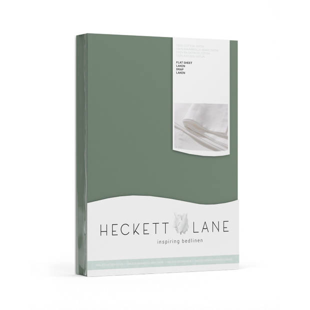 Heckett & Lane Elementi Laken Katoen Satijn - mineral green