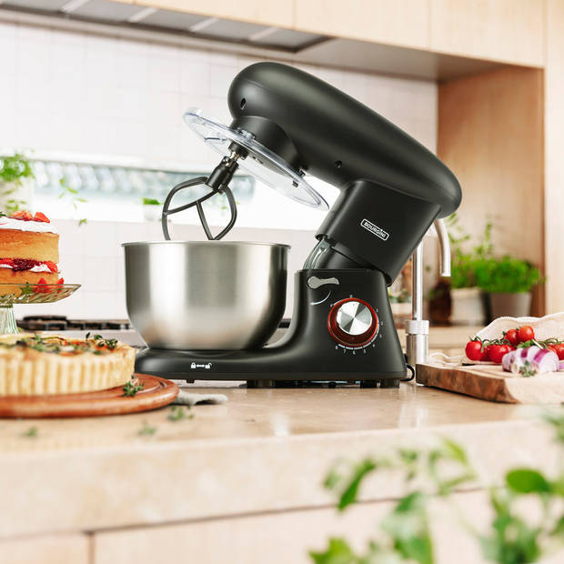 Keukenmachine - Bourgini Kitchen Chef Plus 5.5L - Keukenmixer - KeukenRobot Zwart