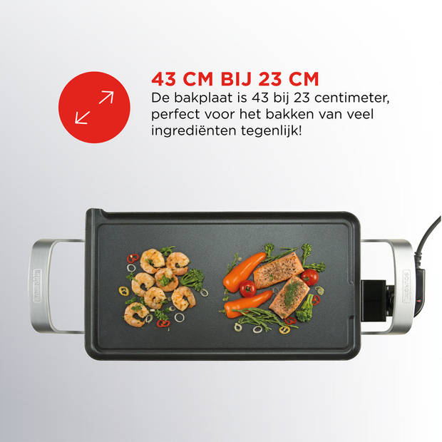 Bourgini Classic Teppanyaki bakplaat - Bak- en Grill apparaat - 23cm x 43cm
