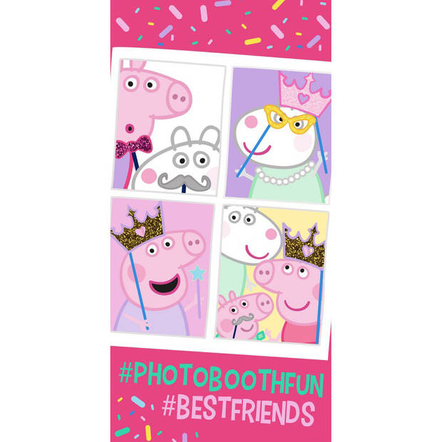 Peppa Pig Strandlaken, Photobooth Fun - 70 x 140 cm - Katoen