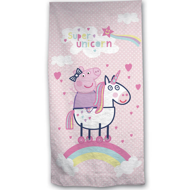 Peppa Pig 2-in-1 Strandlaken + Gymbag - 70 x 140 cm + 43 x 32 cm - Polyester