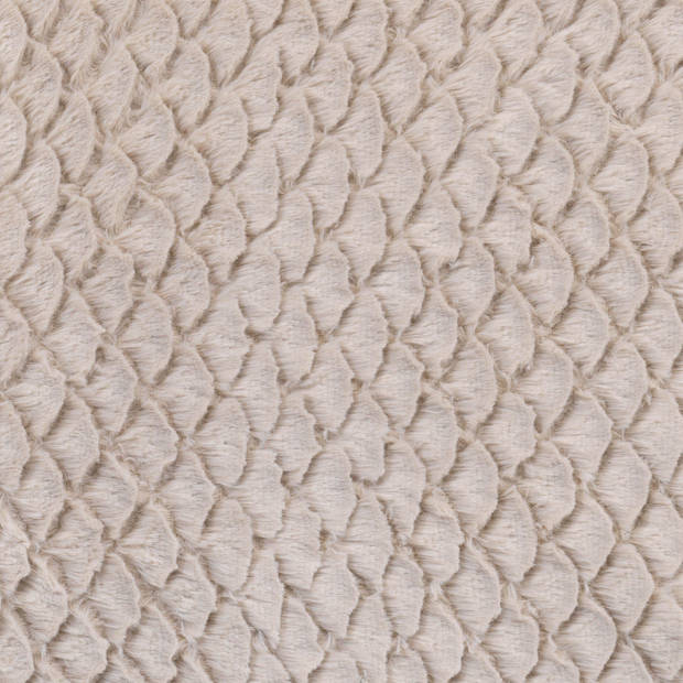 Dutch Decor - VIKTOR - Plaid 130x180 cm - superzacht - zand - beige - effen - met subtiel schubben patroon