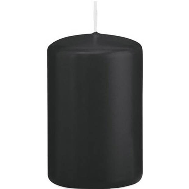 3x Kaarsen zwart 5 x 8 cm 18 branduren sfeerkaarsen - Stompkaarsen