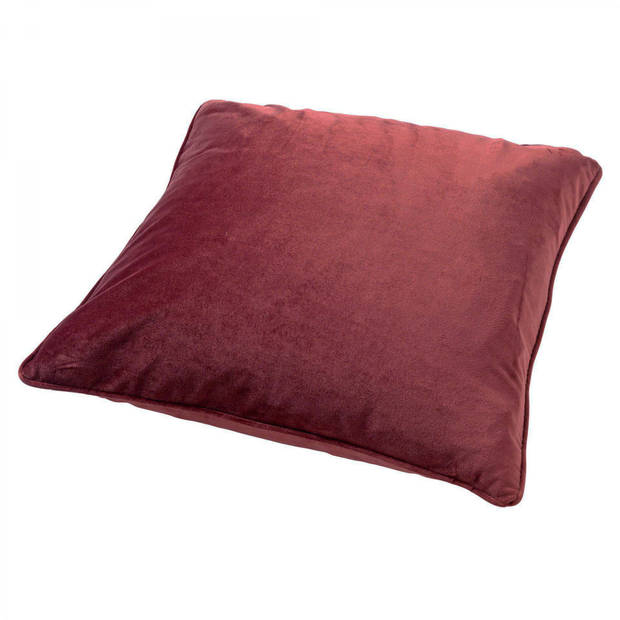 Dutch Decor - FINN - Kussenhoes 45x45 cm - velvet - effen kleur - Merlot - rood