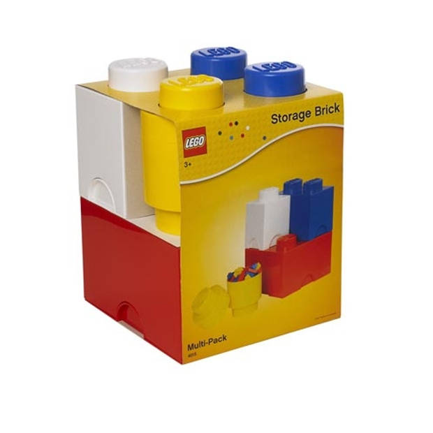 Lego - Opbergbox Brick Set van 4 Stuks - Polypropyleen - Multicolor
