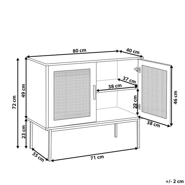 Beliani PASCO - Sideboard-Lichte houtkleur-Vezelplaat